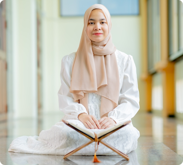 Person reading Quran